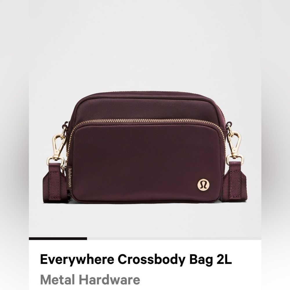lululemon athletica womens crossbody every where Bag in blk plum 2L - Picture 3 of 8